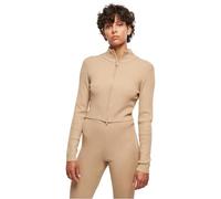 Urban Classics Women's TB5089-Ladies Cropped Rib Knit Zip Cardigan Sweater, unionbeige, M