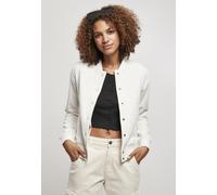 Urban Classics Damen Jacke Ladies Inset College Sweat Jacket Lightgrey/White-5XL