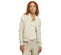 Urban Classics Damen Ladies Inset College Sweat Jacket Softseagrass/White-5XL