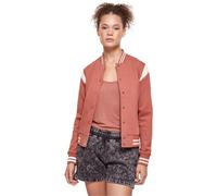 Urban Classics Damen Ladies Inset College Sweat Jacket Terracotta/Whitesand-2XL