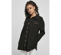 Urban Classics Ladies Long Corduroy Overshirt in Gr. S in Schwarz