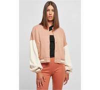 Urban Classics Damen Jacke Ladies Oversized 2 Tone College Terry Jacket Amber/Whitesand-S