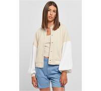 Urban Classics - Ladies Oversized 2 Tone College Terry Softseagrass/White - Collegejacke Beige L