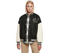 Urban Classics Ladies Oversized Big U College Jacket Black/palewhite Größe: L | Bomberjacken Outlet | Damen | Schwarz