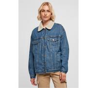Urban Classics Ladies Oversized Sherpa Denim Jacket in Gr. S in Blau