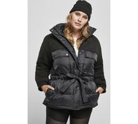 Urban Classics TB3768 Ladies Sherpa Mix Puffer Jacket, Größe:3XL, Farbe:Black