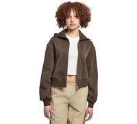 Urban Classics Ladies Short Oversized Zip Jacket in Gr. 5XL in Braun