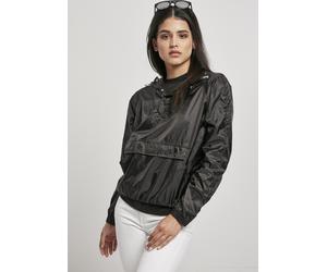 Urban Classics Damen Jacke Ladies Transparent Light Pull Over Jacket Black-4XL