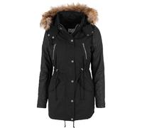 Urban Classics Damen Jacke Leather Imitation Sleeve Parka, Schwarz, L, TB1091-00017-0042