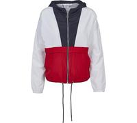 URBAN CLASSICS Allwetterjacke »Ladies 3-Tone Oversize Windbreaker«, navy-weiß-feuerrot