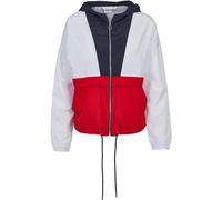 URBAN CLASSICS Allwetterjacke »Ladies 3-Tone Oversize Windbreaker«, navy-weiß-feuerrot