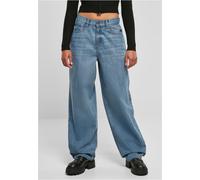 Urban Classics Ladies High Waist 90´S Wide Leg Denim Pants in Gr. 26 in Blau