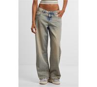 Urban Classics Damen Jeans Ladies Low Waist Baggy Fit Denim TB7511 Mid Grey Dirty Washed-28