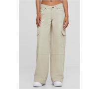 Urban Classics Ladies Low Waist Cargo Denim in Gr. 27 in Beige