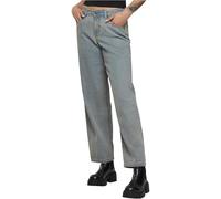 Urban Classics Damen Jeans 90´s Loose Fit Weites Bein Dirty Washed New Light Blue Gr. 36
