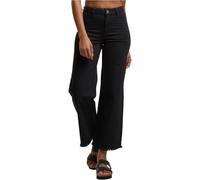 Urban Classics Damen Denim, gerader, lockere Passform, schwarz, Größe 32