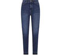 Urban Classics Damenjeans Skinny hochtailliert mit offenem Saum Dark Blue Washed Gr. 31