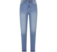 Urban Classics Skinny Open Hem Hochtaillierte Jeans 29 Clear Blue Bleached