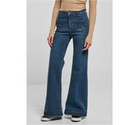 Urban Classics Ladies Vintage Flared Denim Pants in Gr. 26 in Blau