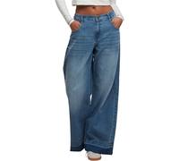 Urban Classics Damen Jeanshose Wide Leg Denim, lässige High-Waist Jeans mit weitem Bein, Bequeme Passform, Größen 26-36