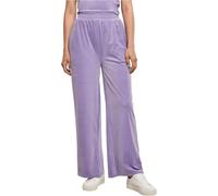 Urban Classics Ladies High Waist Straight Velvet Sweatpants in Gr. S in Violet