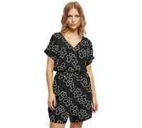 Urban Classics Damen Jumpsuit Ladies Short Viscose Belt Jumpsuit blackflower XXL