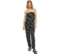 Jumpsuit URBAN CLASSICS "Urban Classics Damen Ladies Viscose Bandeau Jumpsuit", Damen, Gr. 4XL, US-Größen, schwarzflower, 100% Viskose, loose fit, Overalls Jumpsuit (39780611-4XL)