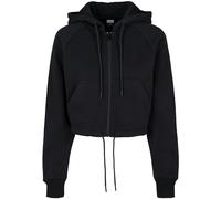 Urban Classics Damen Kapuzen-Sweatjacke Ladies Oversized Short Raglan Zip Hoody Strickjacke, Schwarz (Black 00007), Large (Herstellergröße: L)