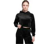 Urban Classics Damen Kapuzenpullover Ladies Cropped Velvet Oversized Hoody Black 3XL