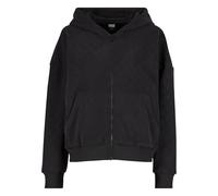 Urban Classics Men's TB7121-Ladies Jacquard Velvet Oversized Zip Hoody Sweatshirt, Black, XL
