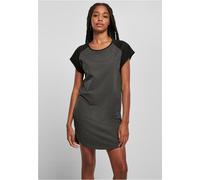 Urban Classics Damen Kleid Ladies Contrast Raglan Tee Dress Charcoal/Black-XS