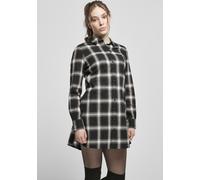 Urban Classics Damen Kleid Ladies Cotton Check Shirt Dress Black/White-XS