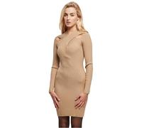 Urban Classics Damen Kleid Ladies Crossed Rib Knit Dress unionbeige M