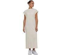Urban Classics Damen Kleid Ladies Long Extended Shoulder Dress, langes Loose Fit, whitesand XS