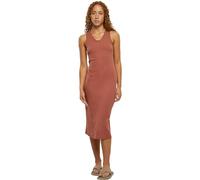 Urban Classics Damen Kleid Ladies Midi Sleeveless Rib Dress Terracotta XL