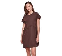 Urban Classics Kleid Ladies Organic Empire Valance Dress – Volant, 100% Baumwolle – Braun XS