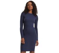 Urban Classics Damen Shirtkleid Rippenkleid hochgeschlossen Slim Fit Langarm Navy 4XL