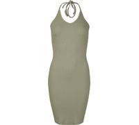 Urban Classics Damen Kleid Ladies Rib Jersey Neckholder Dress, figurbetontes Midikleid mit Halterneck, Gerippter Jersey-Stoff, Größen XS - 5X