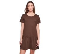 Shirtkleid URBAN CLASSICS "Urban Classics Damen Ladies Valance Tee Dress", Damen, Gr. S, US-Größen, braun, 100% Baumwolle, unifarben, loose fit, Rundhals, Kleider Shirtkleid (60460819-S) braun