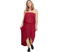 Urban Classics Damen Kleid Ladies Viscose Bandeau Dress TB1508, Midi, Gr. Large, Rot (Burgundy 606)