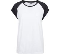 Urban Classics Damen Kontrast Raglan T-Shirt Weiß/Schwarz