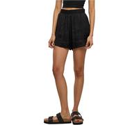 Urban Classics Damen Kurze Hose Ladies Viscose Satin Resort Shorts, Farbe Black, Größe L