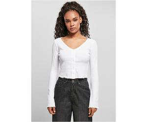 Urban Classics Damen kurzer Rippstrick-Cardigan, weiß, M