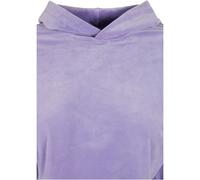 Kapuzenpullover URBAN CLASSICS "Urban Classics Damen Ladies Cropped Velvet Oversized Hoody", Damen, Gr. S, lavender, 93% Polyester, 7% Elasthan, unifarben, oversize, ohne Ausschnitt, Pullover Kapuzenp