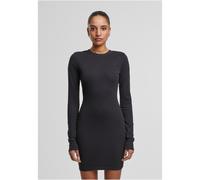 Urban Classics Damen-Kuschel-Jerseykleid mit Rippstruktur, schwarz, Größe M