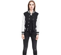 Urban Classics Damen Ladies 2-Tone College Sweatjacket, Blk/White, L, TB218