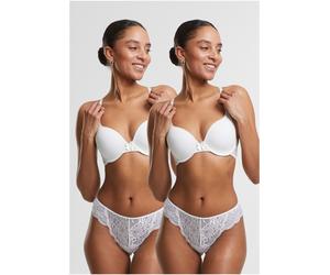 Urban Classics Damen Ladies Allover Lace Tanga 2-Pack TB7847A White-S