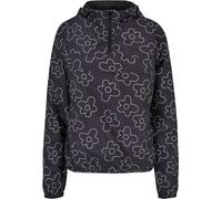 Allwetterjacke URBAN CLASSICS "Urban Classics Damen Ladies AOP Pullover Jacket", Damen, Gr. S, schwarzflower, 100% Polyester, mehrfarbig, relaxed fit, ohne Ausschnitt, Jacken (76548145-S) schwarzflowe