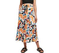 Urban Classics Midirock Damen AOP Satin – magicmangoabstract, 95% Polyester/5% Elasthan – Gr. XXL