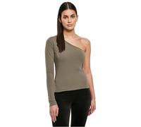 Urban Classics Women's TB3212-Ladies Asymmetric Longsleeve T-Shirt, Olive, XXL